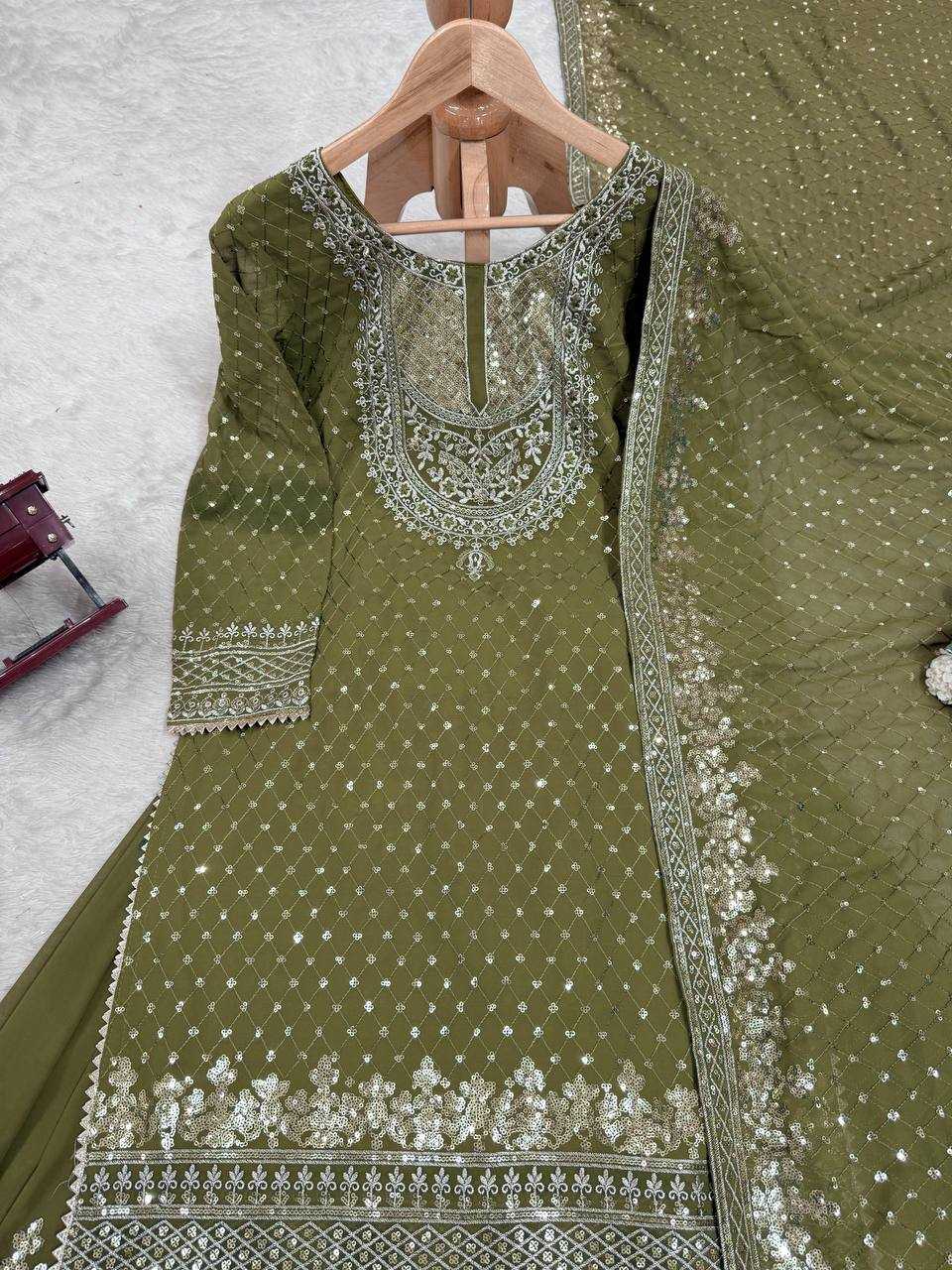 Ynf Georgette RIN162 5899 Suits & Dresses Wholesale Sharara Salwar Suits Embroidery Suits Georgette Suit Manufacturer