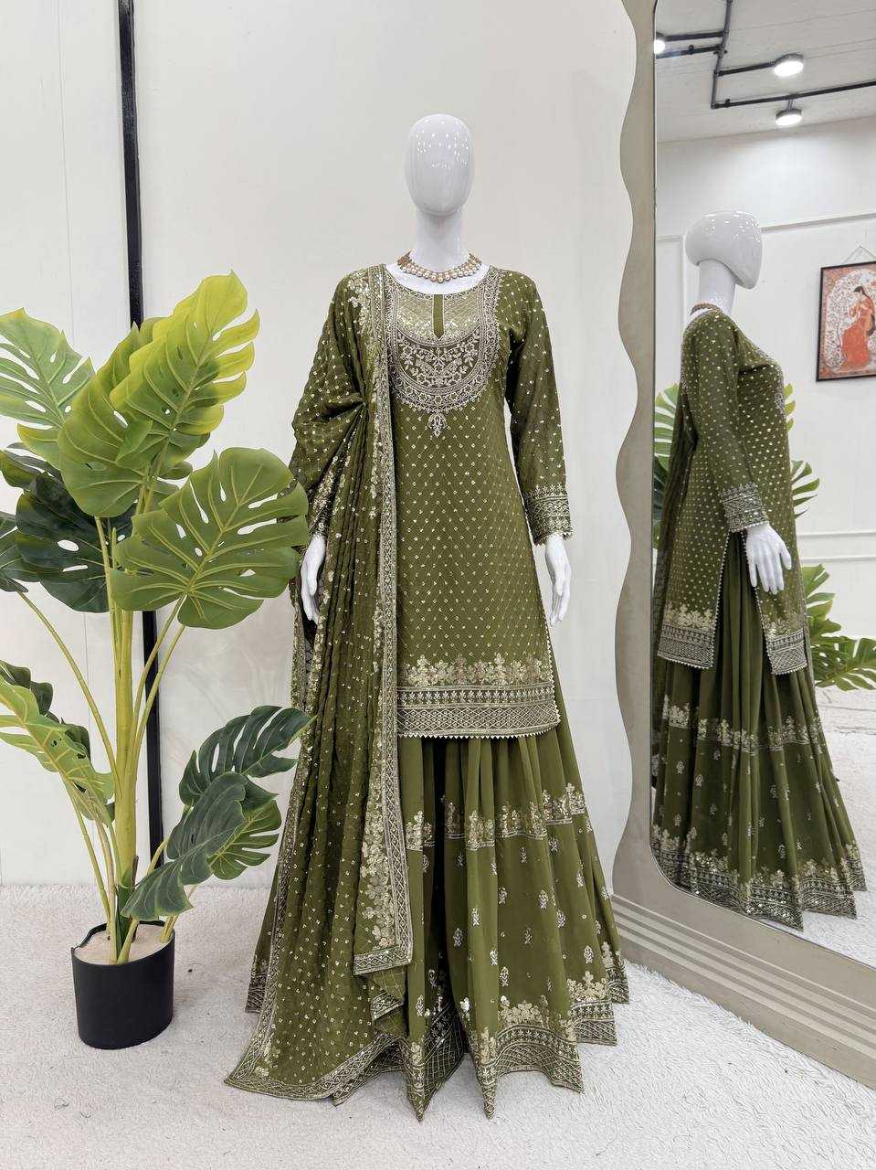 Ynf Georgette RIN162 5899 Suits & Dresses Wholesale Sharara Salwar Suits Embroidery Suits Georgette Suit Manufacturer