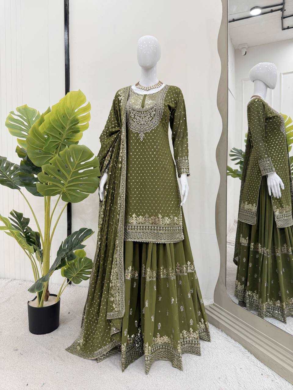 Ynf Georgette RIN162 5899 Suits & Dresses Wholesale Sharara Salwar Suits Embroidery Suits Georgette Suit Manufacturer