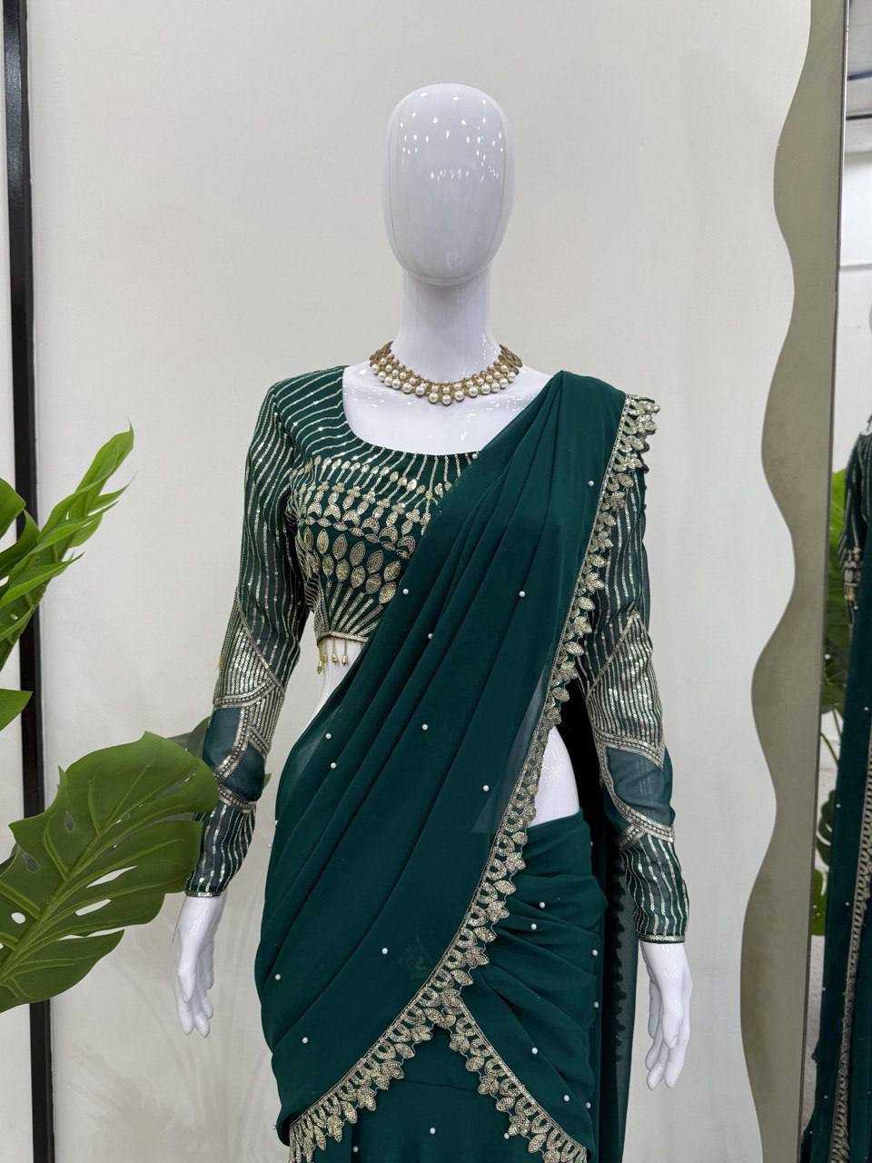 Ynf Georgette RIN162 6491 Sarees Wholesale Party Wear Sarees Lehenga Sarees Ruffle Sarees Manufacturer