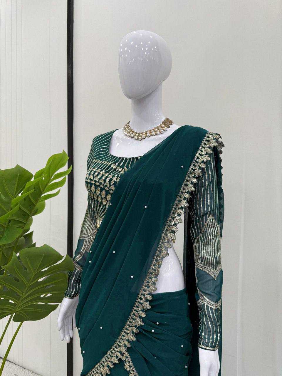 Ynf Georgette RIN162 6491 Sarees Wholesale Party Wear Sarees Lehenga Sarees Ruffle Sarees Manufacturer