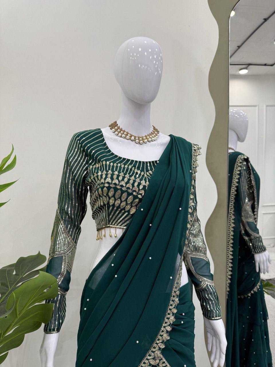 Ynf Georgette RIN162 6491 Sarees Wholesale Party Wear Sarees Lehenga Sarees Ruffle Sarees Manufacturer