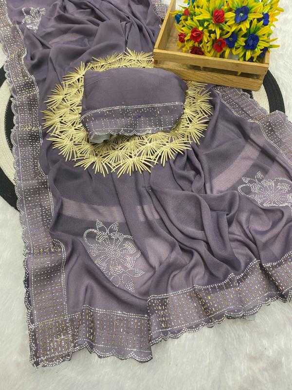 Ynf Georgette RIN171 907 Sarees Wholesale Georgette Sarees Butta Sarees Swarovski Sarees Manufacturer