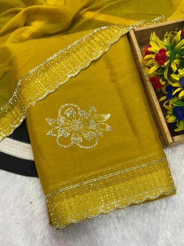 Ynf Georgette RIN171 907 Sarees Wholesale Georgette Sarees Butta Sarees Swarovski Sarees Manufacturer