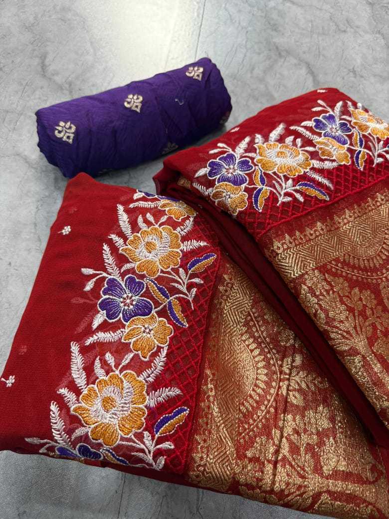 Ynf Georgette RIN178 Pure pichwai Embroidery Silk Sarees Wedding Collections Wholesale Designer Silk Sarees Silk Sarees For Weddings Embroidered Silk Sarees Manufacturer