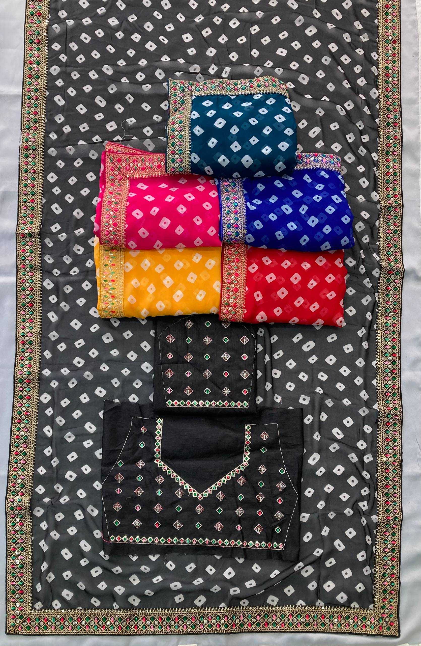 Ynf Georgette RIN188 Sakhi5 Sarees Wholesale Fancy Sarees Embroidered Sarees Bandhani Bandhej Sarees Rajasthani Sarees Manufacturer