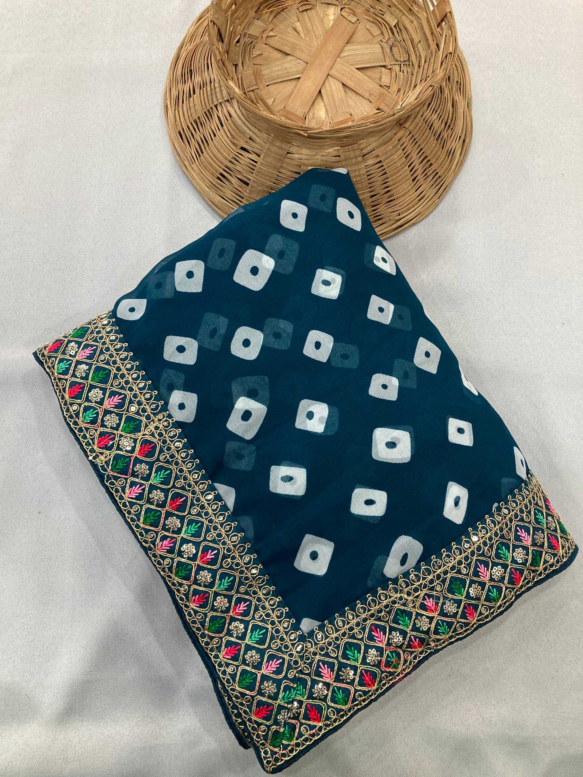 Ynf Georgette RIN188 Sakhi5 Sarees Wholesale Fancy Sarees Embroidered Sarees Bandhani Bandhej Sarees Rajasthani Sarees Manufacturer
