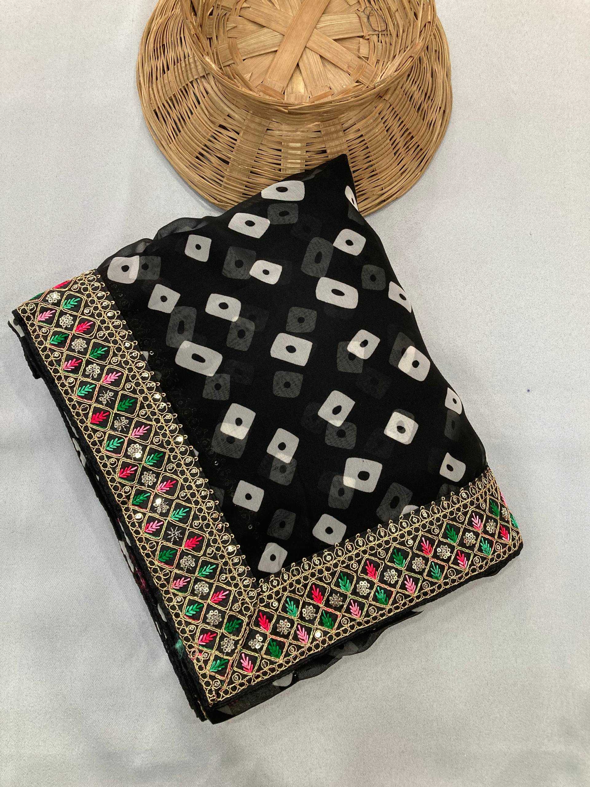 Ynf Georgette RIN188 Sakhi5 Sarees Wholesale Fancy Sarees Embroidered Sarees Bandhani Bandhej Sarees Rajasthani Sarees Manufacturer