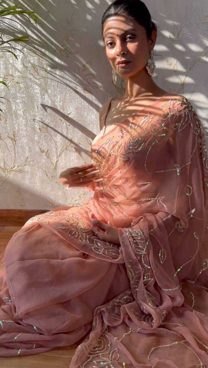 Ynf Georgette RIN189 1188 Sarees Wholesale Party Wear Sarees Georgette Sarees Sequin Sarees Embroidered Sarees Manufacturer