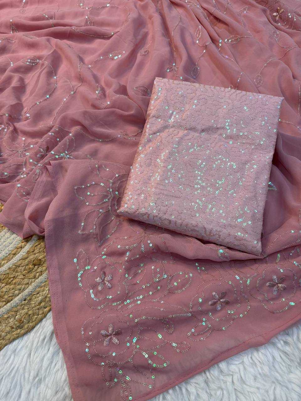 Ynf Georgette RIN189 1188 Sarees Wholesale Party Wear Sarees Georgette Sarees Sequin Sarees Embroidered Sarees Manufacturer