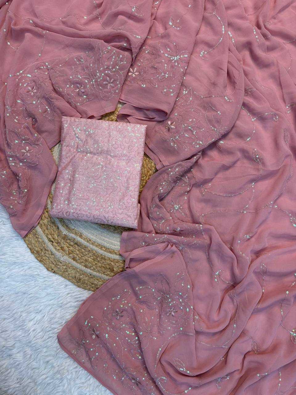 Ynf Georgette RIN189 1188 Sarees Wholesale Party Wear Sarees Georgette Sarees Sequin Sarees Embroidered Sarees Manufacturer