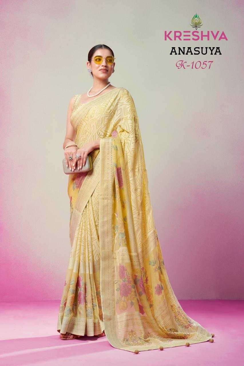 Ynf Georgette RIN190 KRESHVA-ANASUYA Setwise Collections Wholesale Work Sarees Catalogs Manufacturer