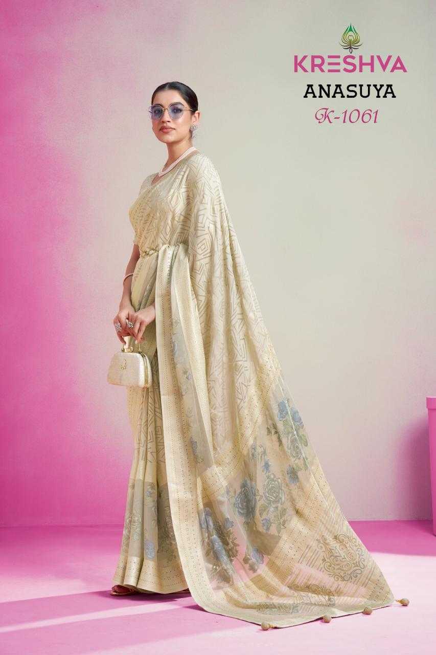 Ynf Georgette RIN190 KRESHVA-ANASUYA Setwise Collections Wholesale Work Sarees Catalogs Manufacturer