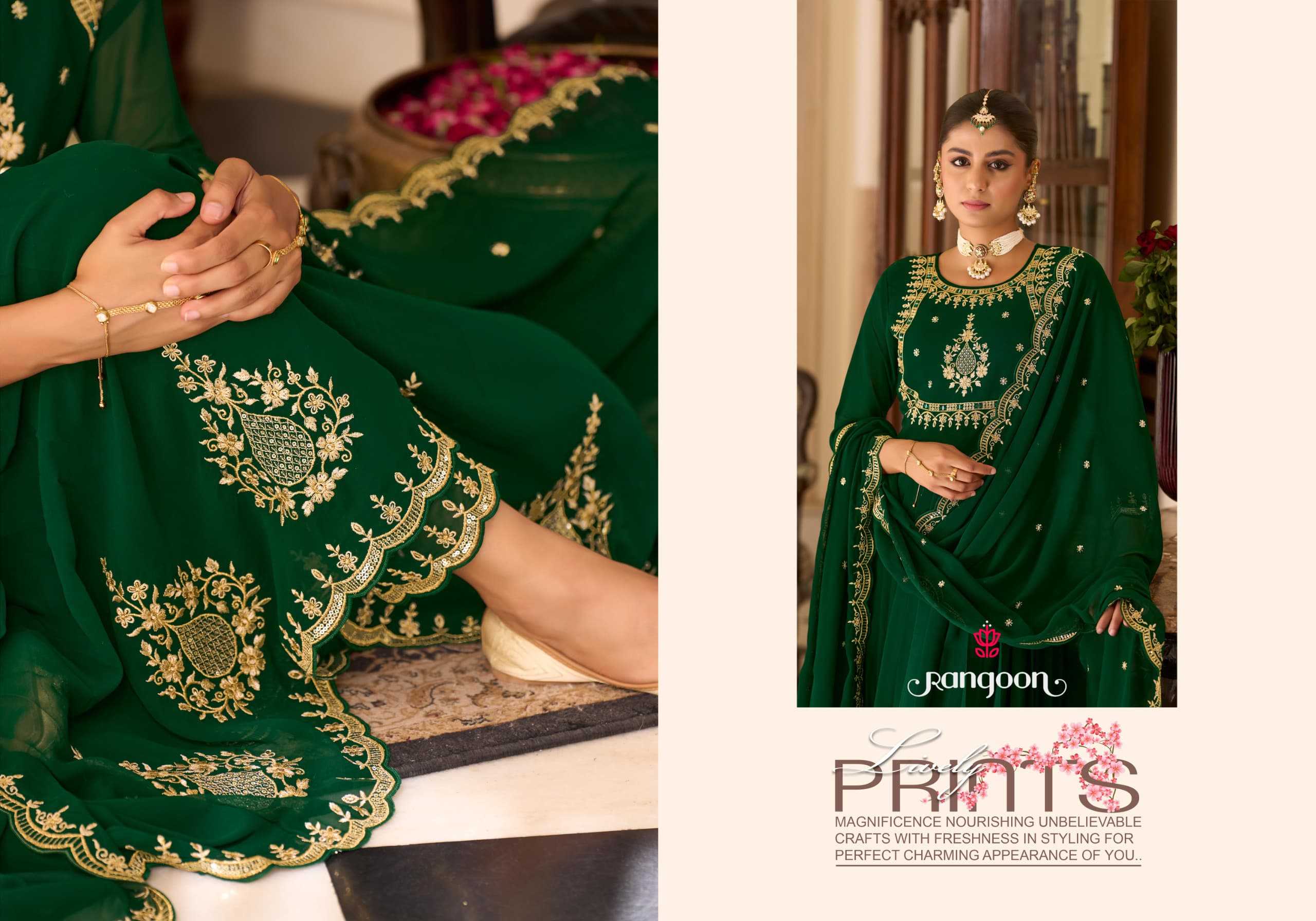 Ynf Georgette RIN190 Rangoon-SUNDHA Setwise Collections Wholesale Gowns Catalogs Manufacturer