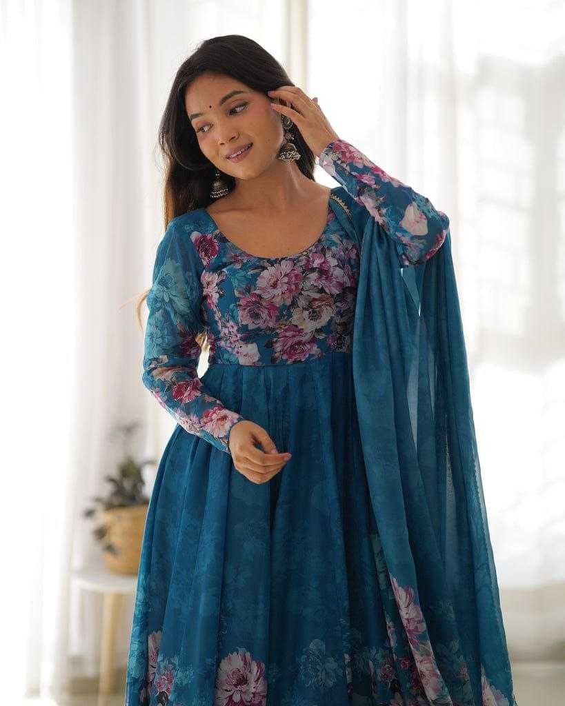 Ynf Georgette RIN193 MALAYSIAS HIT Suits & Dresses Wedding Collections Festive Collections Wholesale Georgette Suit Gown Dresses Wedding Outfits Manufacturer