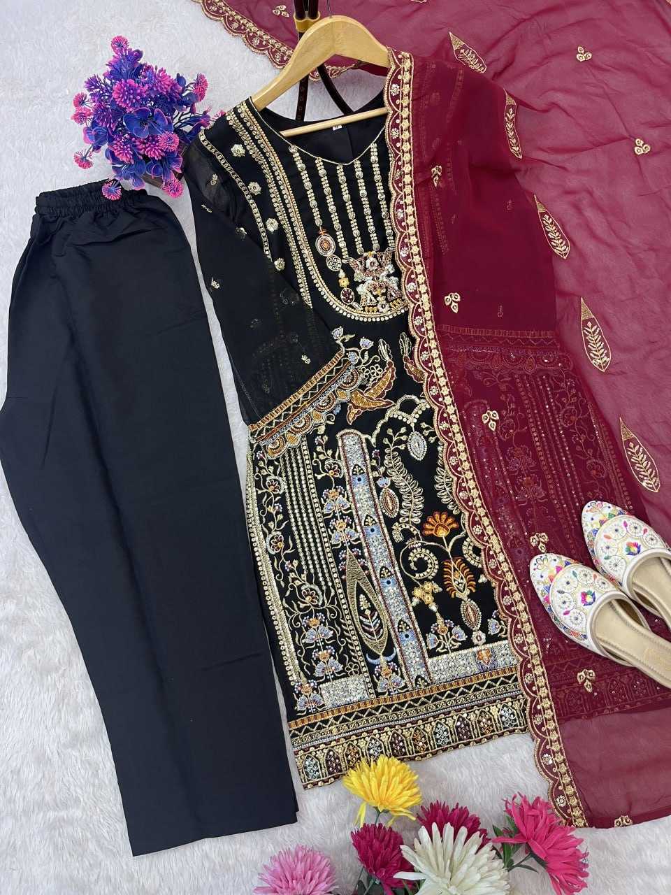 Ynf Georgette RIN212 7063 Suits & Dresses Wholesale Embroidery Suits Georgette Suit Wedding Suits Manufacturer