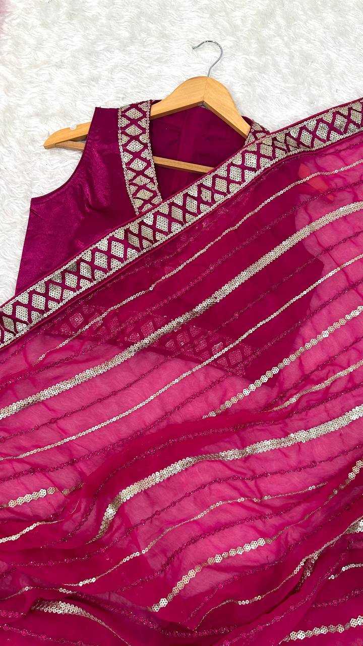 Ynf Georgette RIN213 L336 Sarees Wholesale Party Wear Sarees Fancy Sarees Sequence Sarees Manufacturer