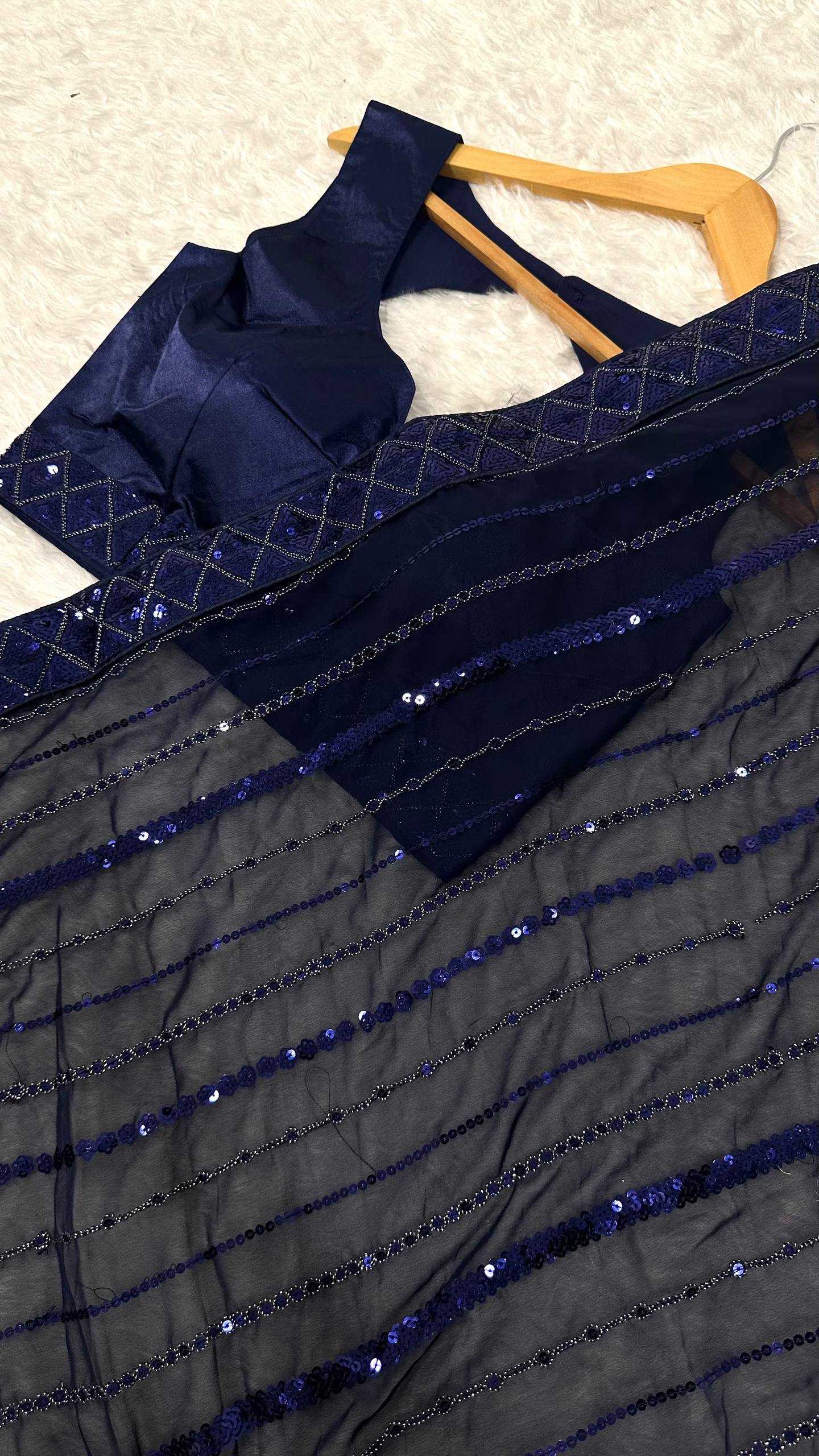 Ynf Georgette RIN213 L337 Sarees Wholesale Party Wear Sarees Fancy Sarees Sequin Sarees Manufacturer