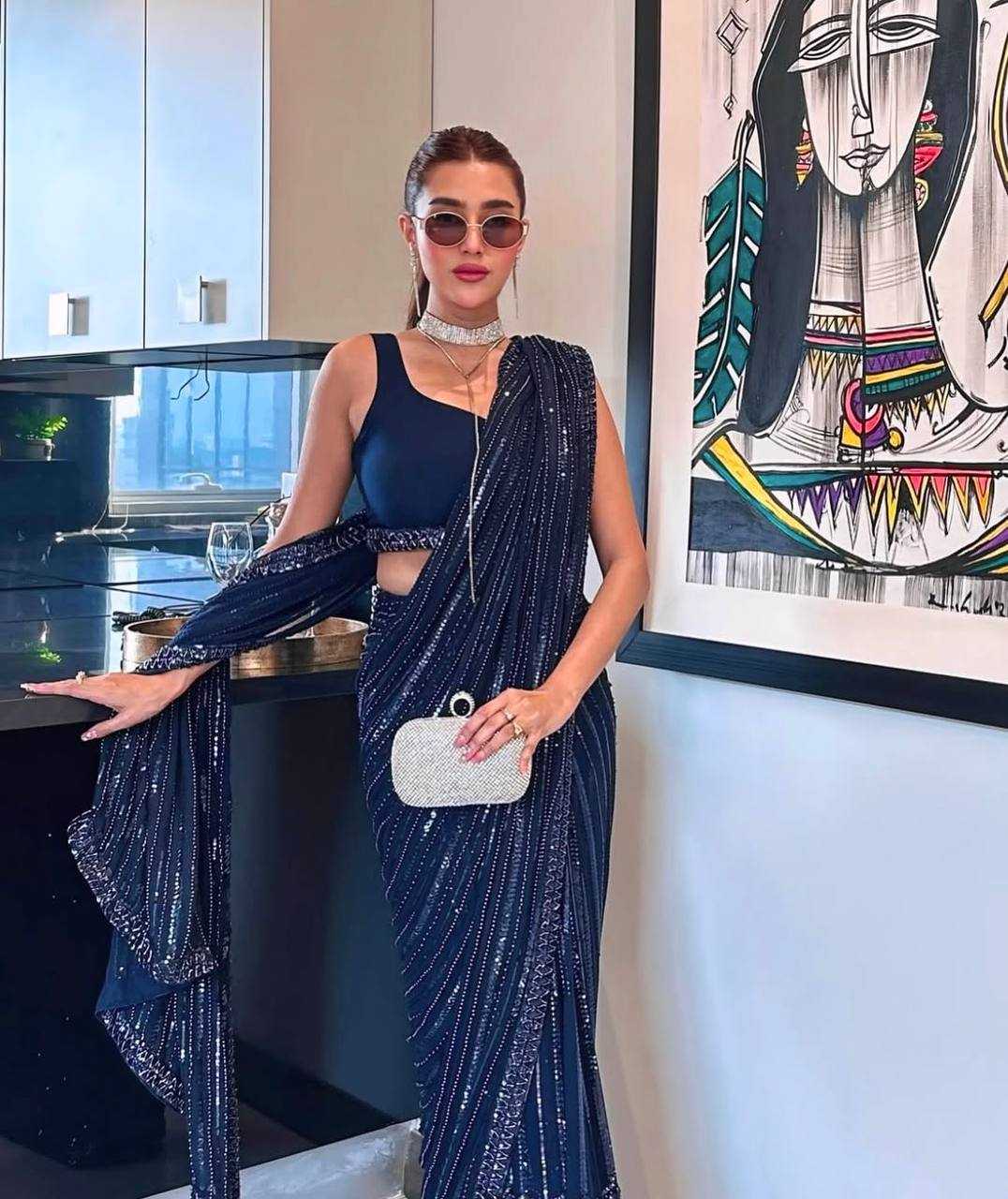 Ynf Georgette RIN213 L337 Sarees Wholesale Party Wear Sarees Fancy Sarees Sequin Sarees Manufacturer