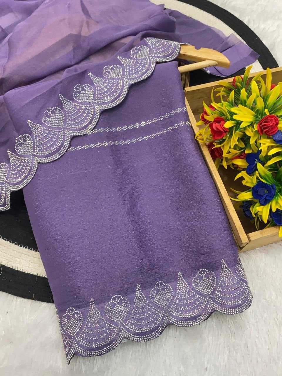 Ynf Georgette RIN216 Harshita Sarees Wholesale Party Wear Sarees Fancy Sarees Stone Work Saree Cutwork Saree Manufacturer