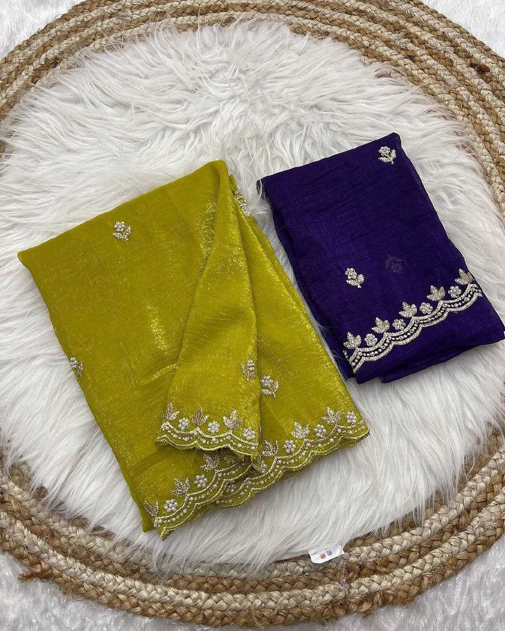 Ynf Georgette RIN216 Parvati crunchy Sarees Wholesale Georgette Sarees Embroidered Sarees Cutwork Saree Manufacturer