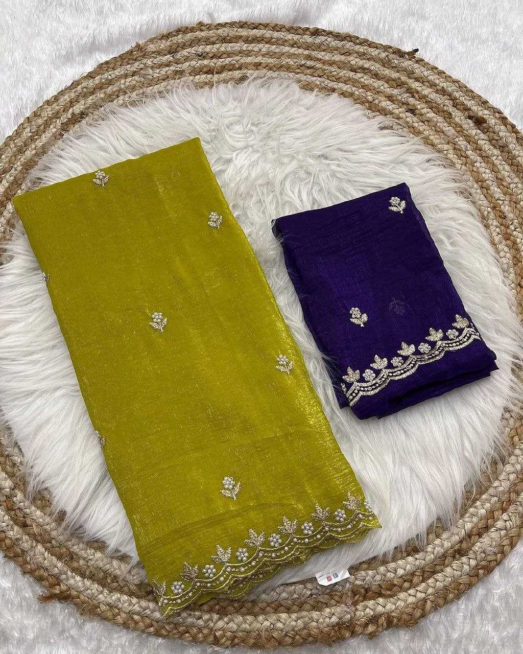 Ynf Georgette RIN216 Parvati crunchy Sarees Wholesale Georgette Sarees Embroidered Sarees Cutwork Saree Manufacturer