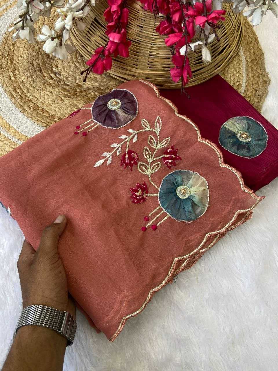 Ynf Georgette RIN216 shyama Sarees Wholesale Fancy Sarees Hand Work Sarees Embroidered Sarees Manufacturer