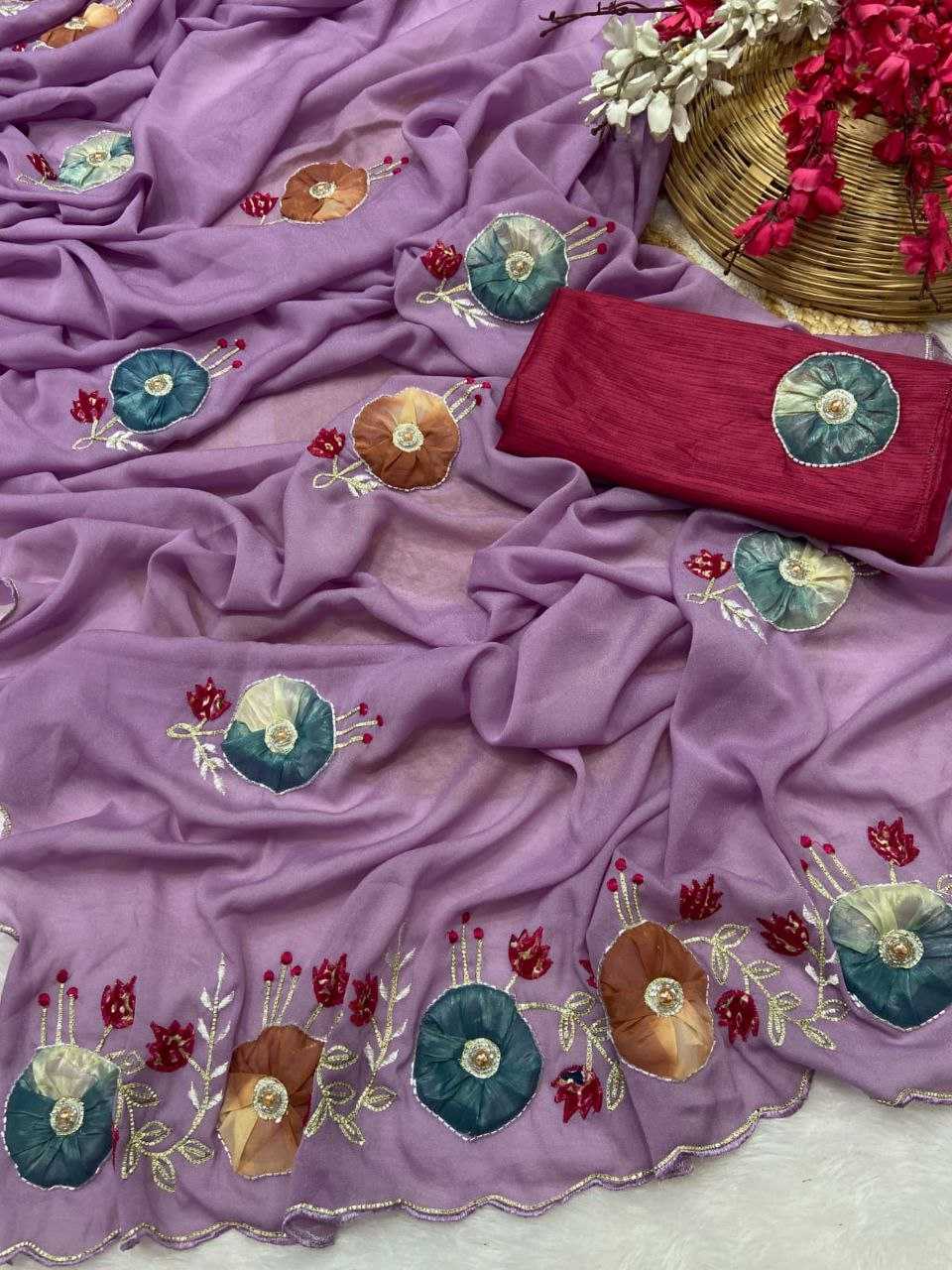 Ynf Georgette RIN216 shyama Sarees Wholesale Fancy Sarees Hand Work Sarees Embroidered Sarees Manufacturer