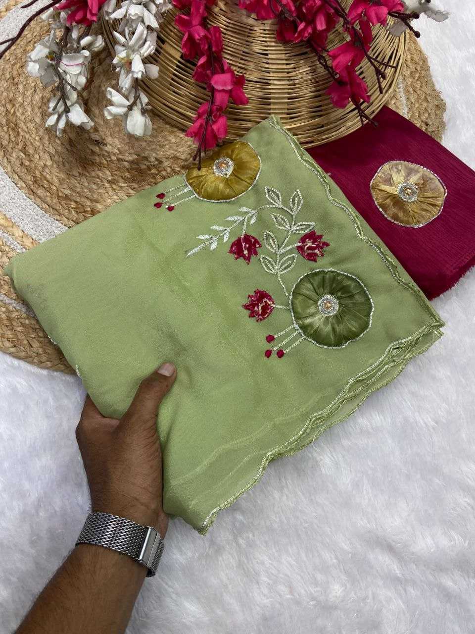 Ynf Georgette RIN216 shyama Sarees Wholesale Fancy Sarees Hand Work Sarees Embroidered Sarees Manufacturer