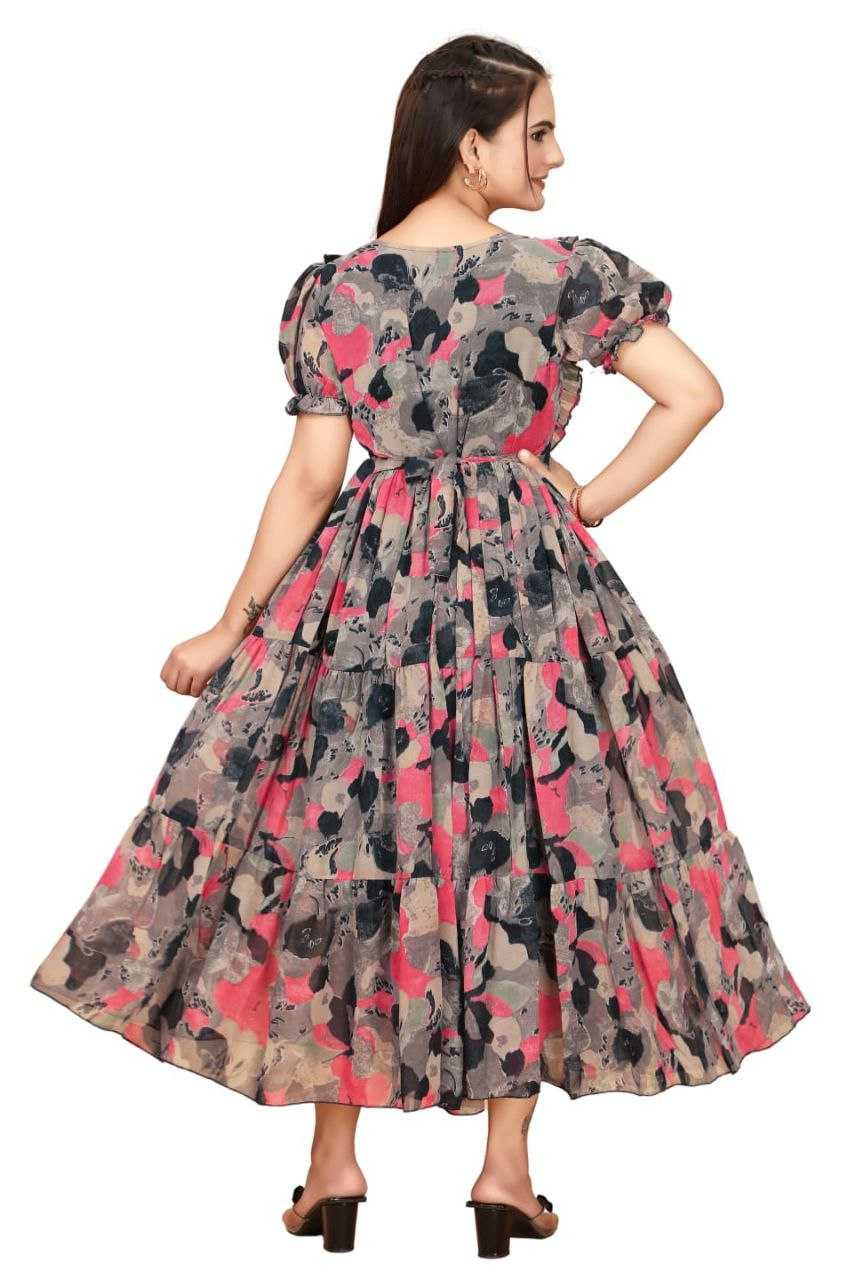 Ynf Georgette RIN220 Gow printed Gowns Wholesale Printed Gowns Manufacturer