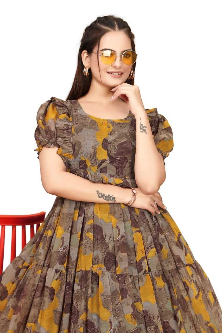 Ynf Georgette RIN220 Gow printed Gowns Wholesale Printed Gowns Manufacturer