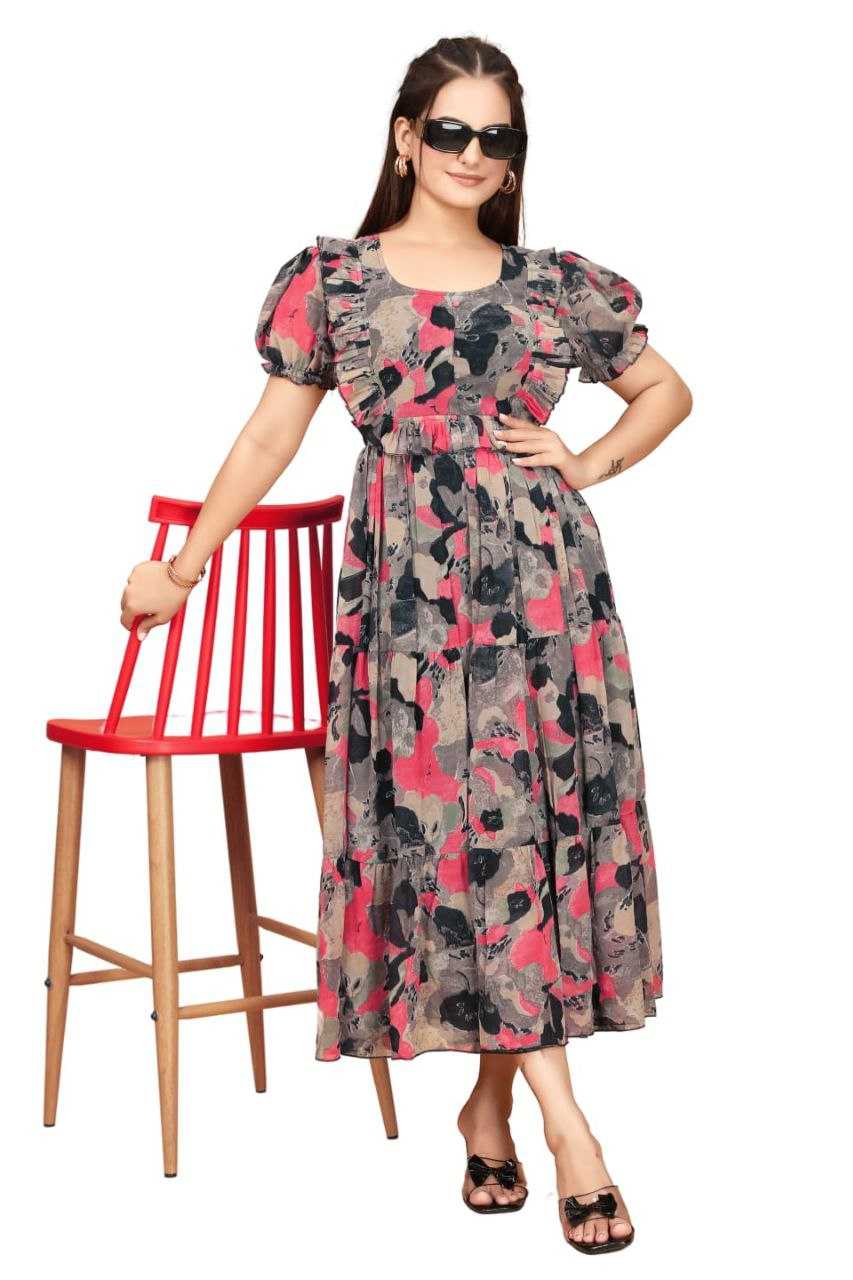 Ynf Georgette RIN220 Gow printed Gowns Wholesale Printed Gowns Manufacturer