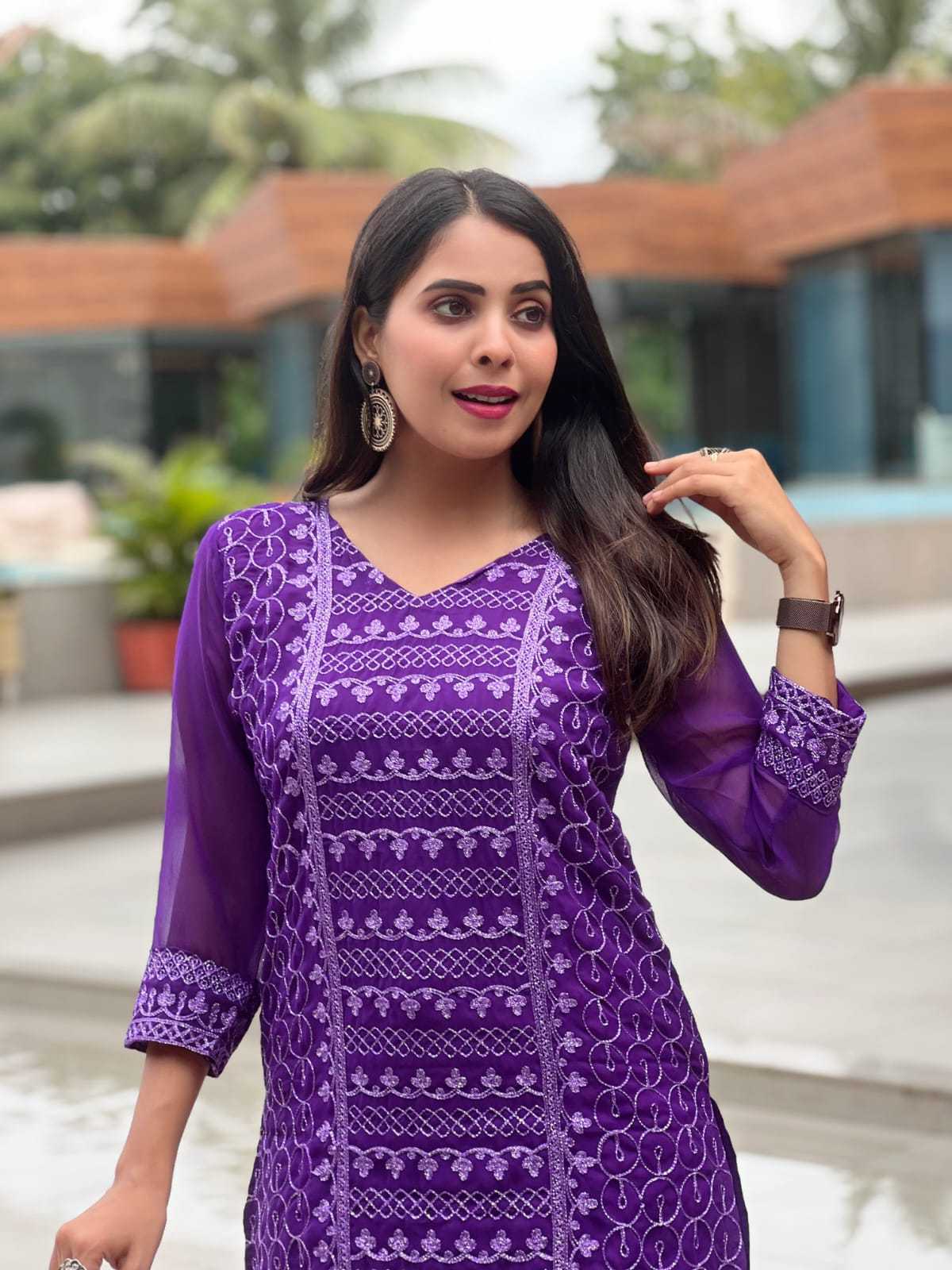 Ynf Georgette RIN222 MANU Kurti Wholesale Designer Kurtis Georgette Kurti Chikan Kurti Manufacturer