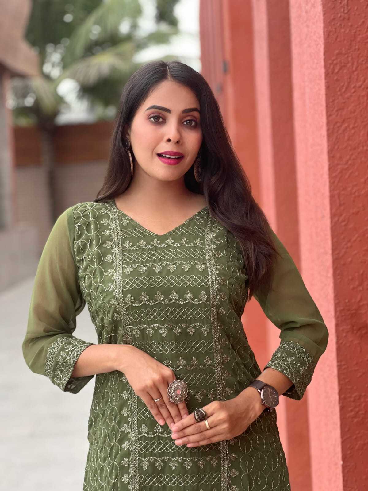 Ynf Georgette RIN222 MANU Kurti Wholesale Designer Kurtis Georgette Kurti Chikan Kurti Manufacturer