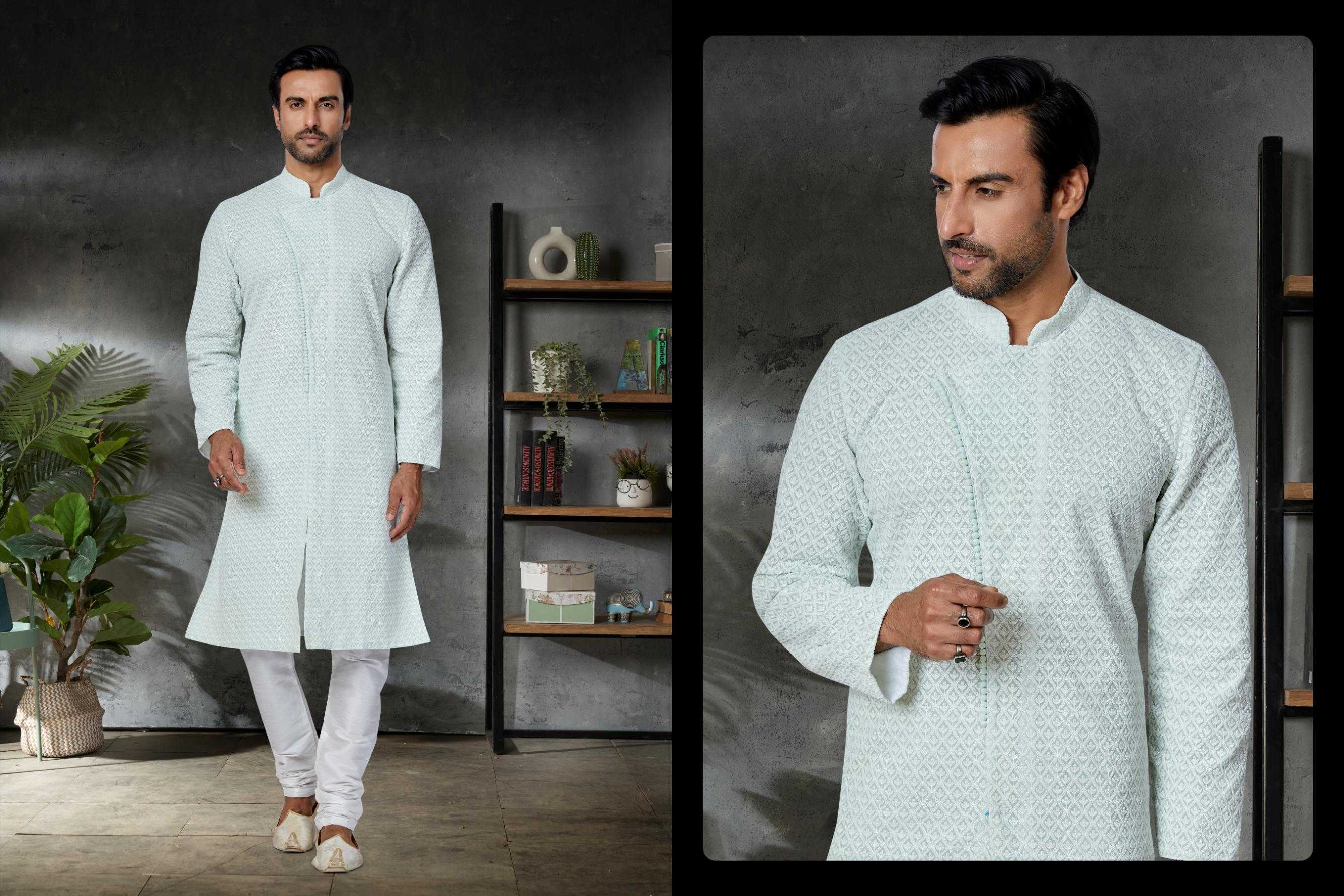 Ynf Georgette RIN223 3027B Mens Wear Wholesale Mens Kurtas Mens Kurta Pyjama Men Wedding kurta Manufacturer