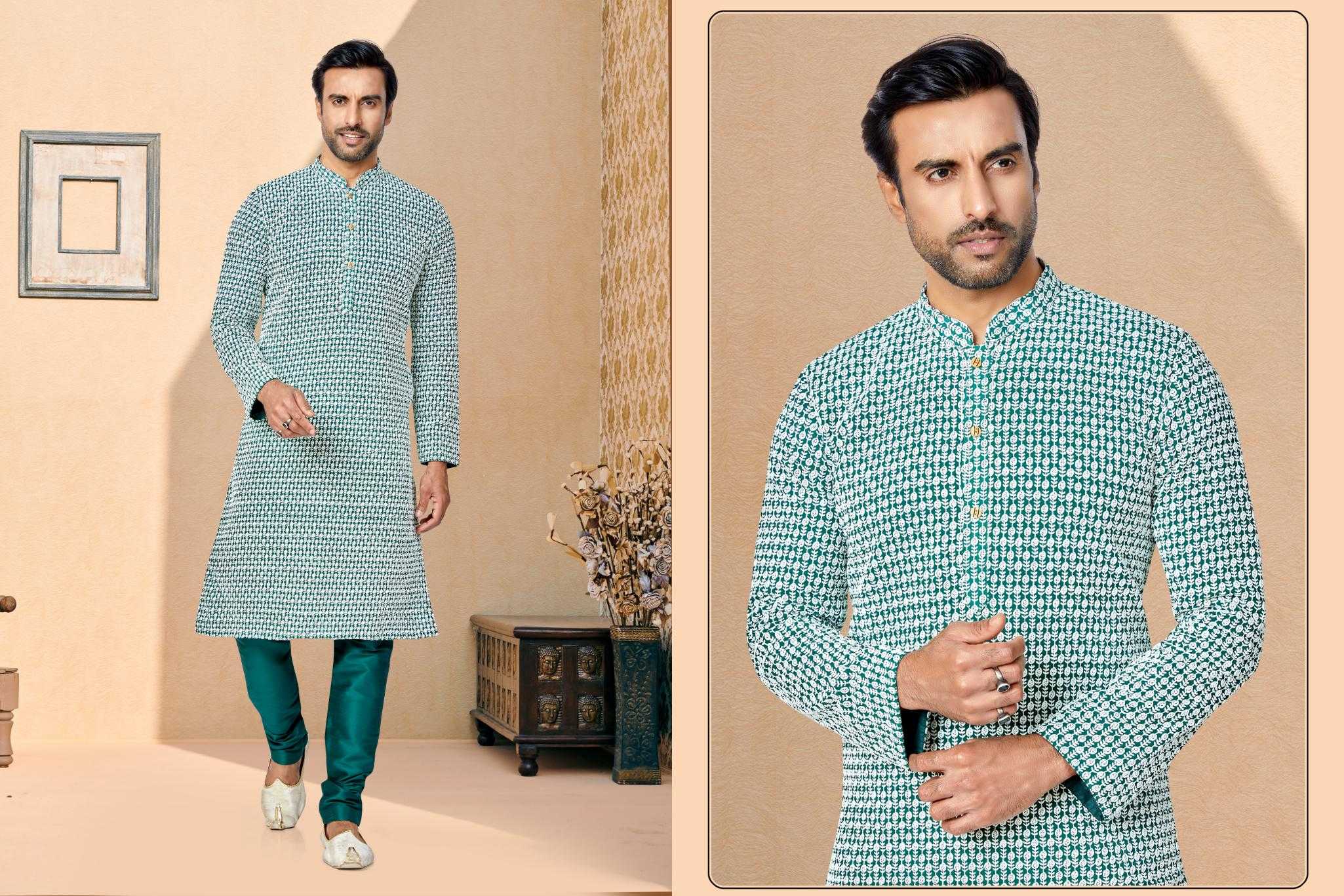 Ynf Georgette RIN223 3060C Mens Wear Wholesale Mens Kurtas Mens Kurta Pyjama Men Wedding kurta Manufacturer