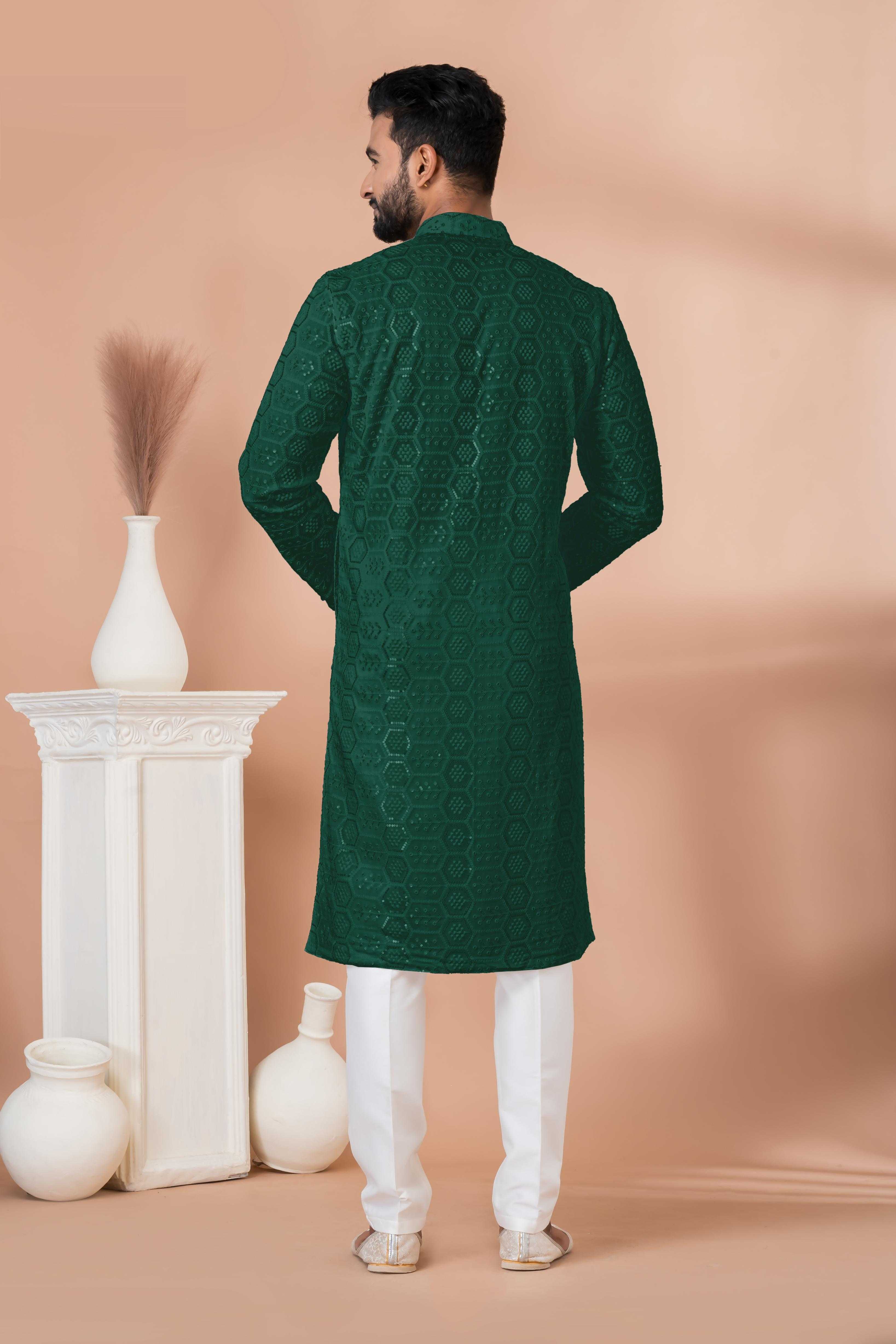 Ynf Georgette RIN223 3303R-A Mens Wear Wholesale Mens Kurtas Mens Kurta Pyjama Men Wedding kurta Manufacturer