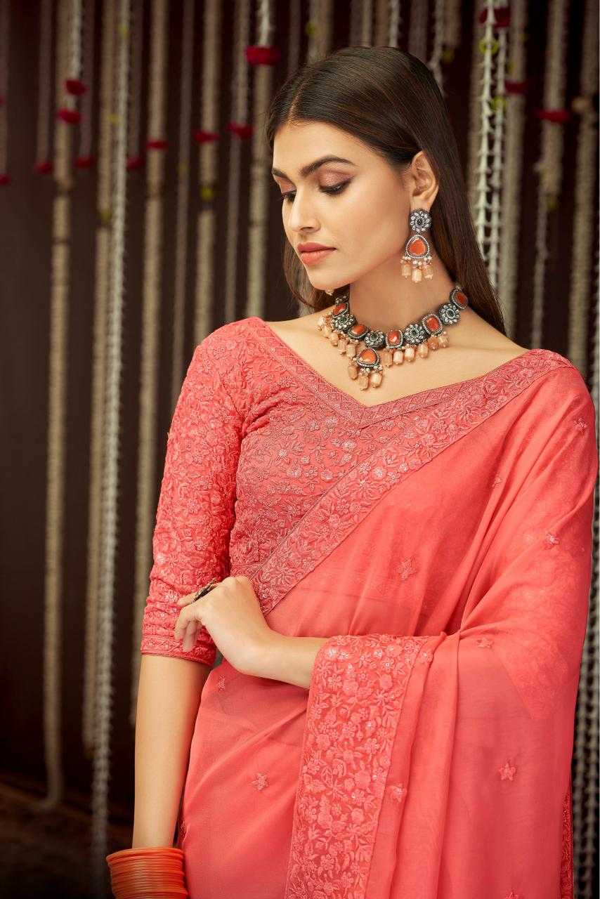 Ynf Georgette RIN228 105 Sarees Wholesale Sequin Sarees Manufacturer