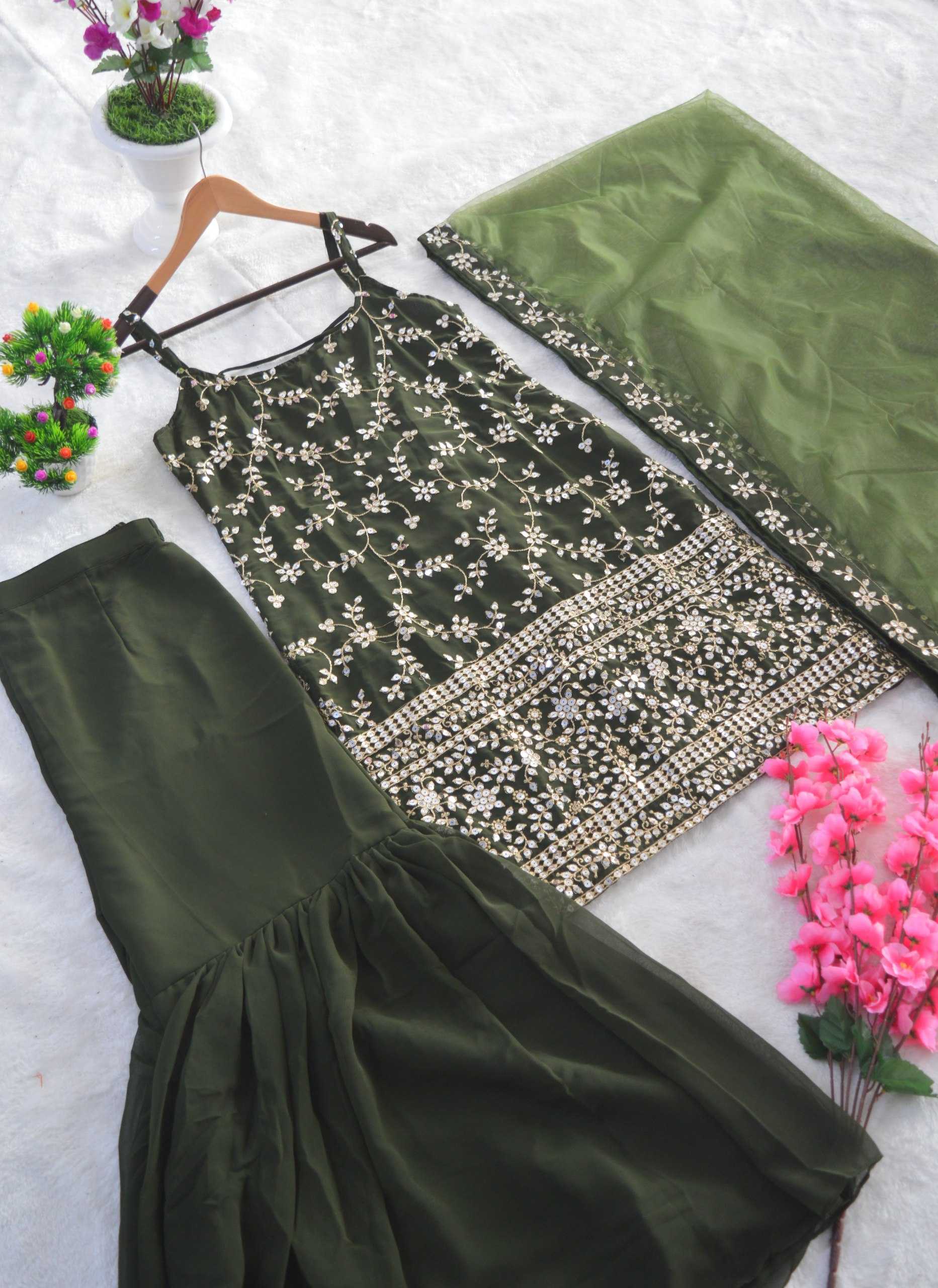 Ynf Georgette RIN228 293 Suits & Dresses Wholesale Sharara Salwar Suits Embroidery Suits Manufacturer