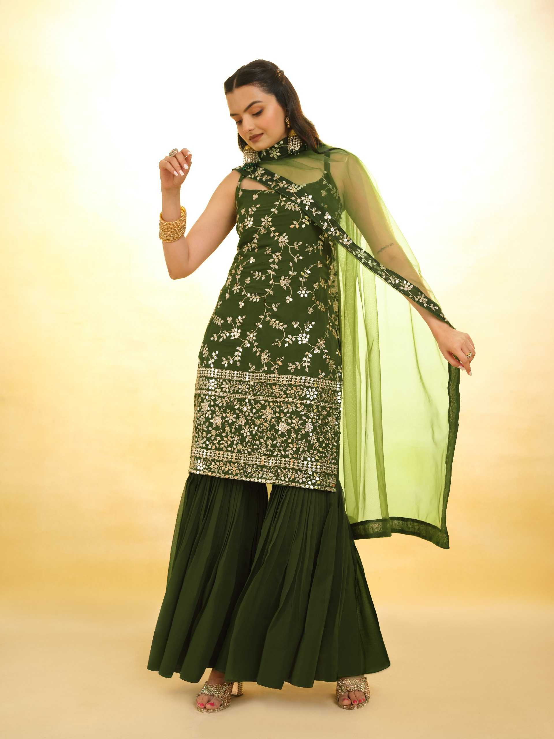 Ynf Georgette RIN228 293 Suits & Dresses Wholesale Sharara Salwar Suits Embroidery Suits Manufacturer