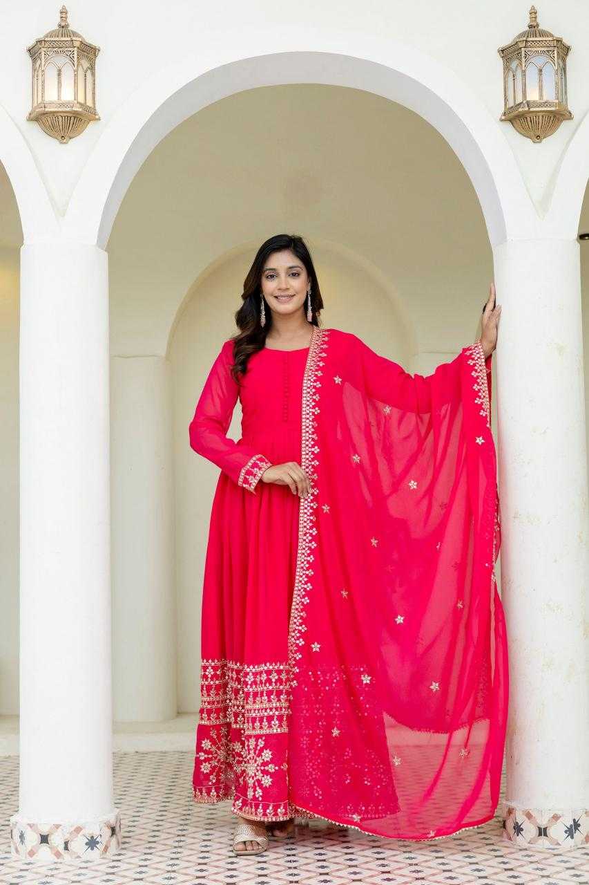 Ynf Georgette RIN228 317 Gowns Wholesale Gown With Dupatta Sequin Gowns Manufacturer