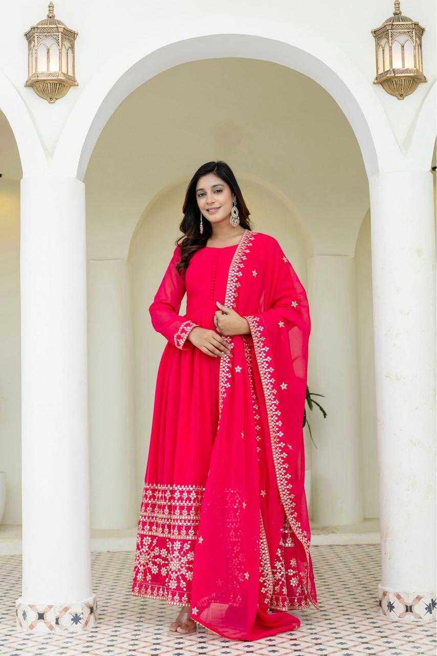 Ynf Georgette RIN228 317 Gowns Wholesale Gown With Dupatta Sequin Gowns Manufacturer
