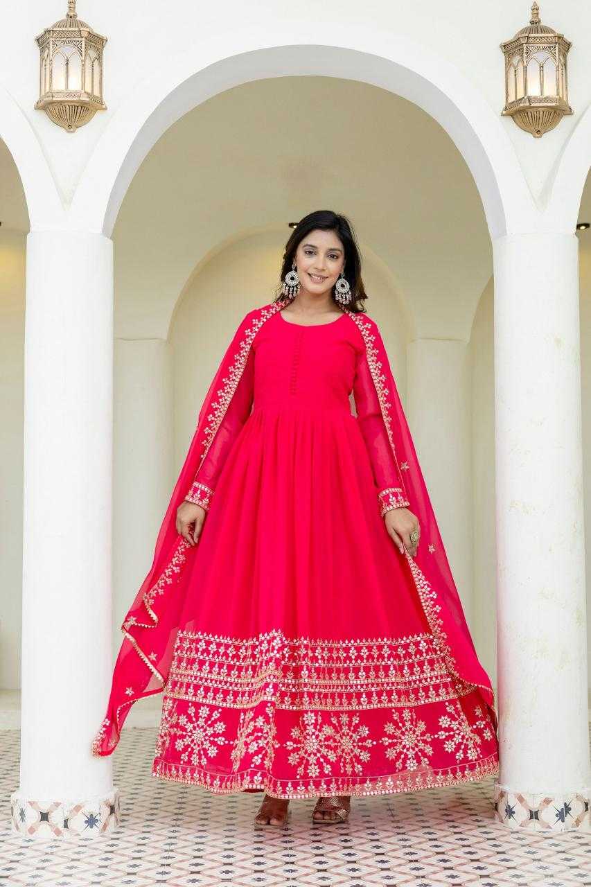 Ynf Georgette RIN228 317 Gowns Wholesale Gown With Dupatta Sequin Gowns Manufacturer