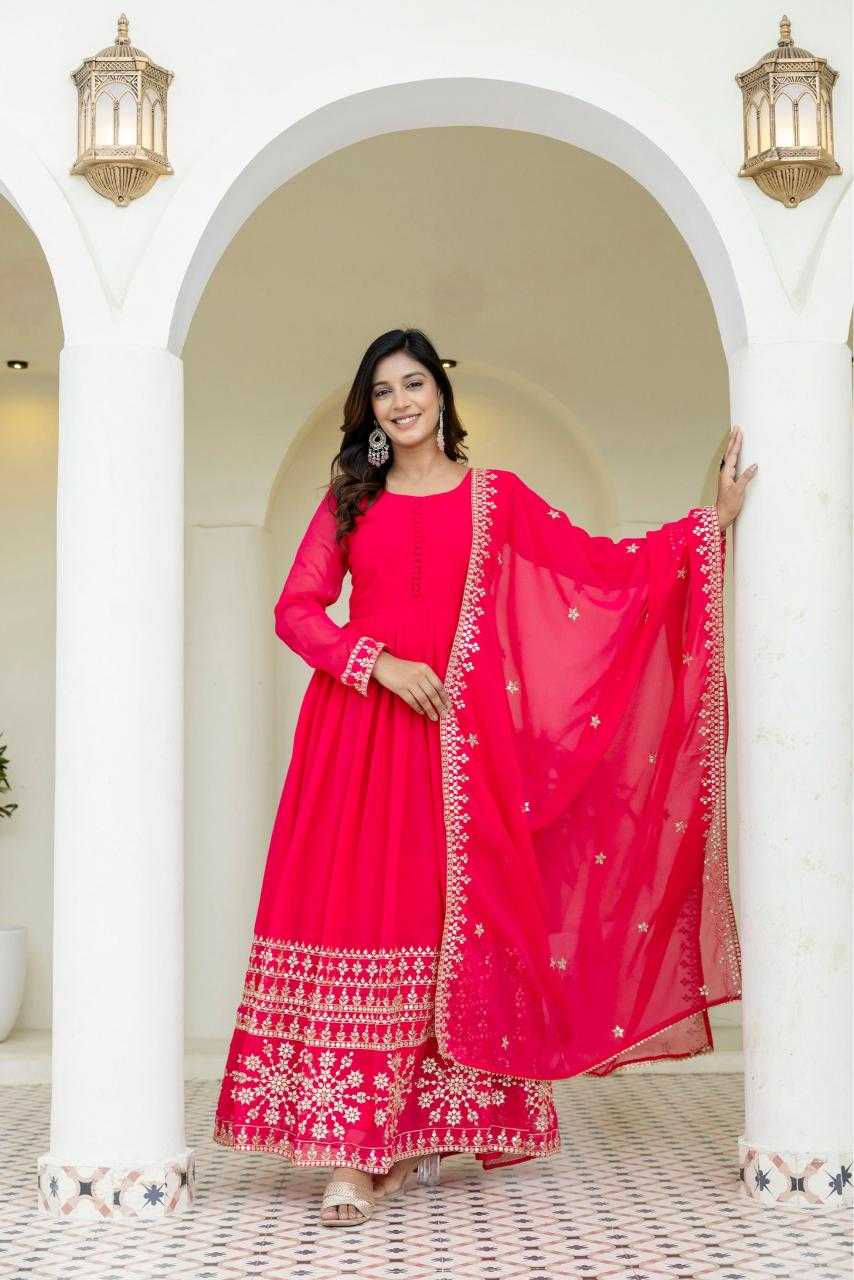 Ynf Georgette RIN228 317 Gowns Wholesale Gown With Dupatta Sequin Gowns Manufacturer
