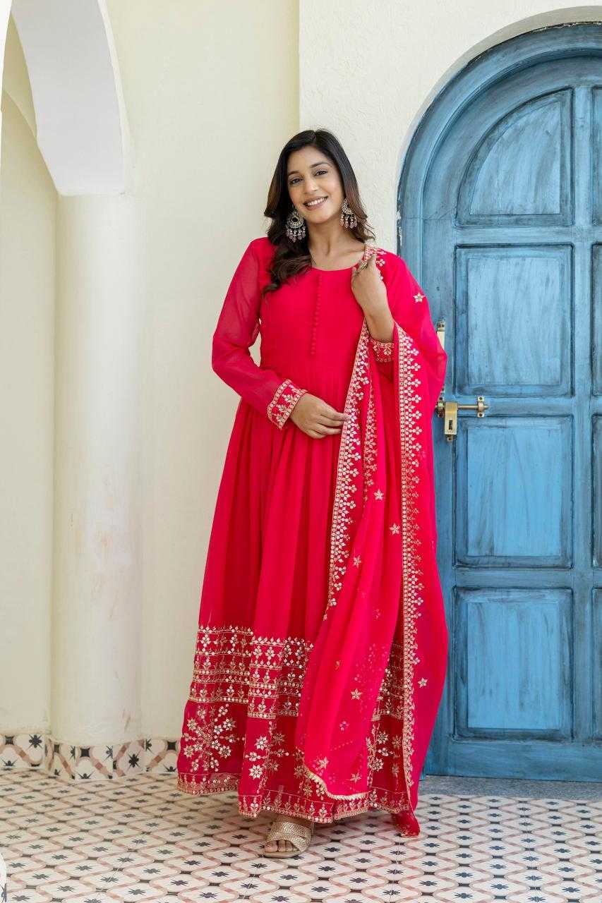 Ynf Georgette RIN228 317 Gowns Wholesale Gown With Dupatta Sequin Gowns Manufacturer