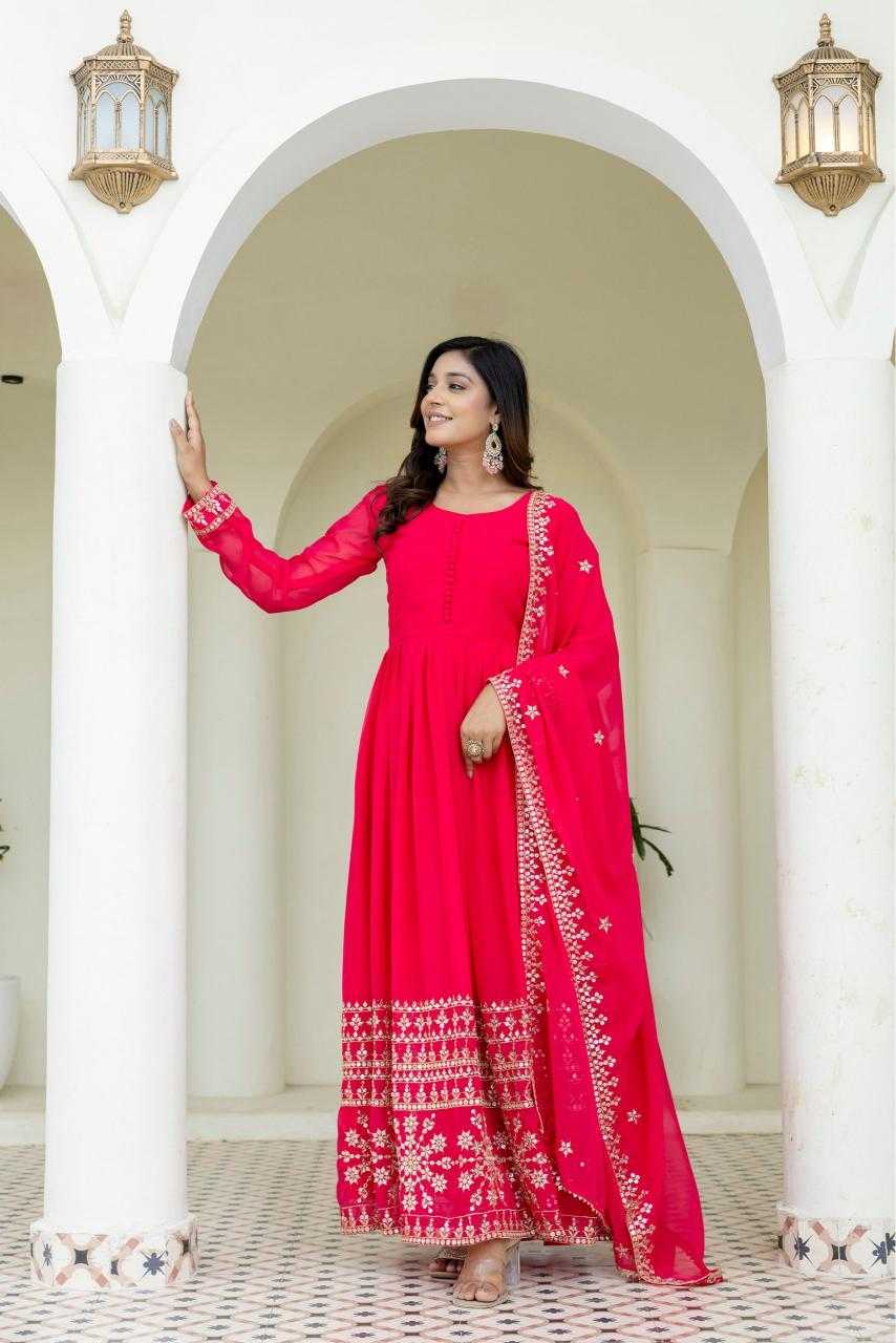 Ynf Georgette RIN228 317 Gowns Wholesale Gown With Dupatta Sequin Gowns Manufacturer
