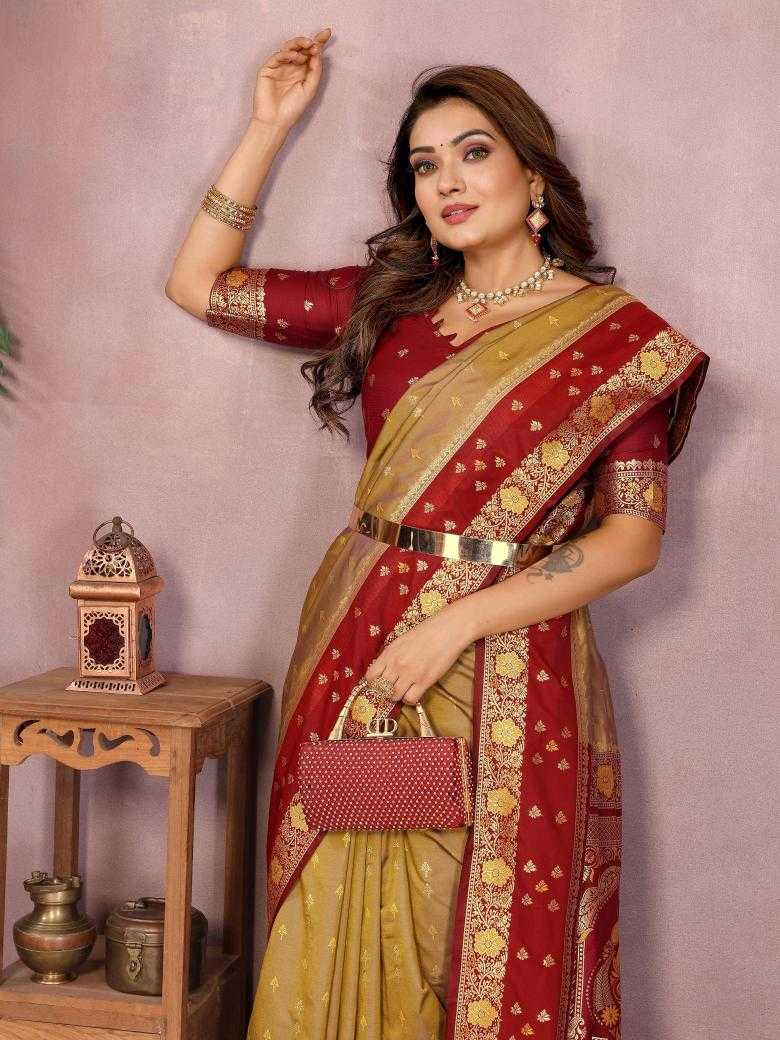 Ynf Handloom Silk RIN183 SARANGI Silk Sarees Wholesale Handloom Sarees Zari Border Silk Sarees Kalamkari Silk Sarees Manufacturer