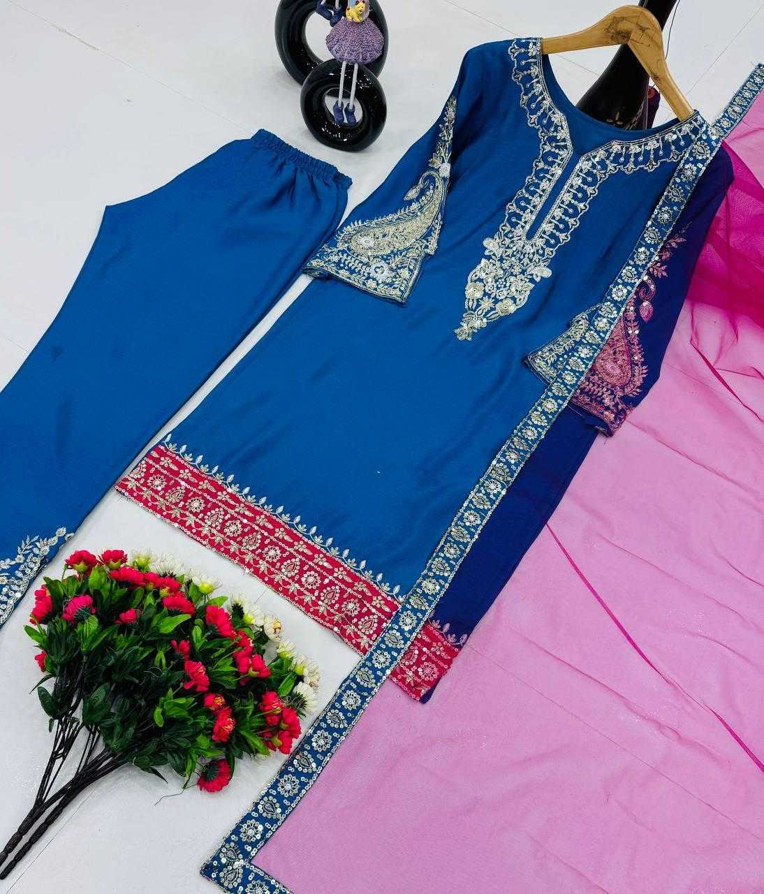 Ynf Heavy Chinnon Silk KESH512 1664 Suits & Dresses Wholesale Ladies Suits Palazzo Suit Embroidered Suits Manufacturer
