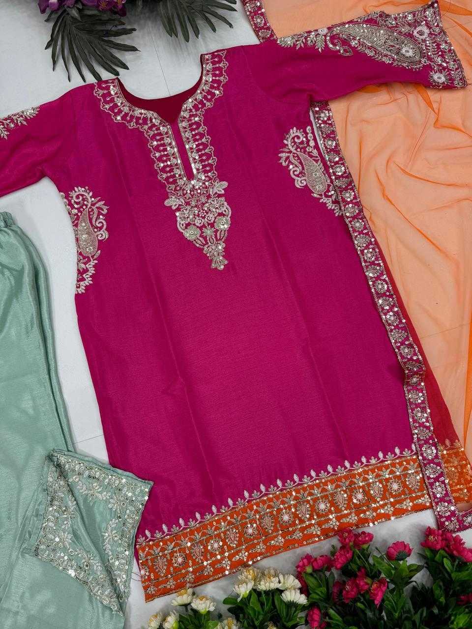 Ynf Heavy Chinnon Silk KESH512 1664 Suits & Dresses Wholesale Ladies Suits Palazzo Suit Embroidered Suits Manufacturer
