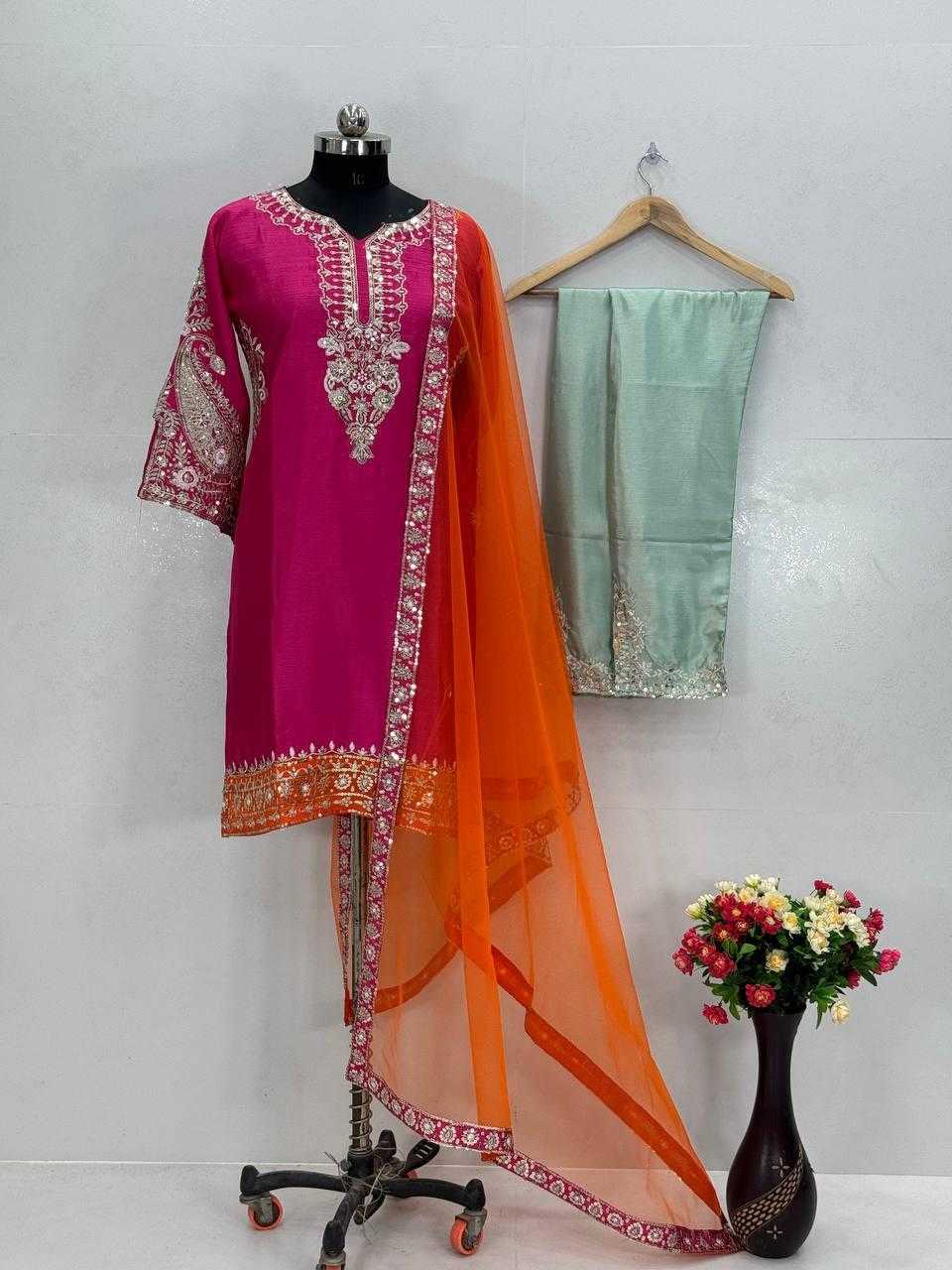Ynf Heavy Chinnon Silk KESH512 1664 Suits & Dresses Wholesale Ladies Suits Palazzo Suit Embroidered Suits Manufacturer